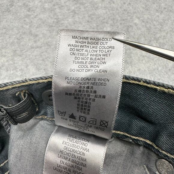 Levi's 511 Jeans Boys 10 Reg (25x25) Gray Slim Fit Adjustable Waist Tapered Leg - Picture 8 of 13